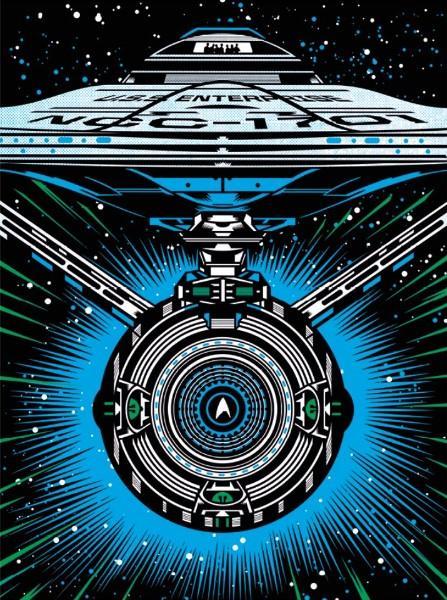 Posters - Poster Star Trek - USS Enterprise, Verzamelen, Muziek, Artiesten en Beroemdheden, Zo goed als nieuw, Verzenden