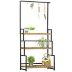 TRUUSK 3-laags Plantenrek - Natuurlijk Hout - Met Bevestigin, Tuin en Terras, Bloembakken en Plantenbakken, Verzenden, Nieuw