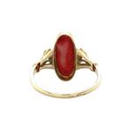 Gouden vintage ring met bloedkoraal 14 kt, Ophalen of Verzenden, Nieuw