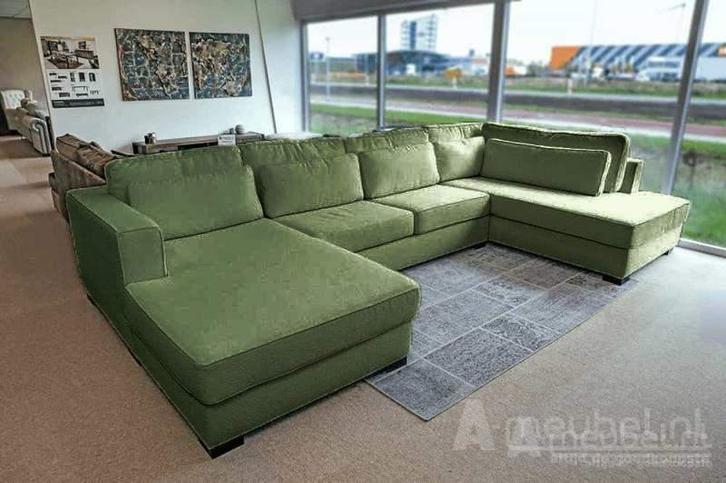 U-Bank Arnhem - u-banken - Groen, Huis en Inrichting, Banken | Sofa's en Chaises Longues, Nieuw, Stof