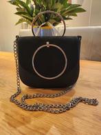 Originele handtas - Zwart met zilveren accenten - met lange, Sieraden, Tassen en Uiterlijk, Tassen | Damestassen, Verzenden, Nieuw