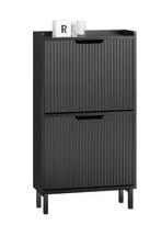 Smalle Zwarte Schoenenkast met 2 Kleplades – 50x90x19 cm, Huis en Inrichting, Kasten | Ladekasten, Verzenden, Nieuw