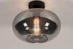 Rietveld Plafondlampen - Zwart, Grijs - Glas, Metaal, Huis en Inrichting, Lampen | Plafondlampen, Verzenden, Nieuw