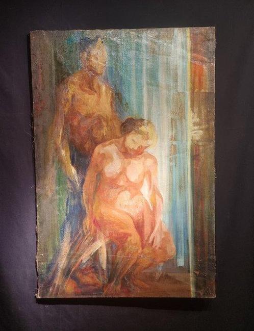 Italiaanse school (XX) - Grande composizione con nudo di, Antiek en Kunst, Kunst | Schilderijen | Klassiek