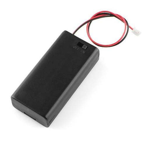 Batterijhouder 2xAA met deksel en schakelaar - JST-connector, Hobby en Vrije tijd, Elektronica-componenten, Verzenden