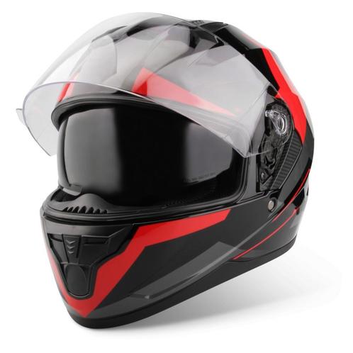 VINZ Becket - Rood (Pinlock voorbereid), Motoren, Kleding | Motorhelmen, M, Integraalhelm, Verzenden