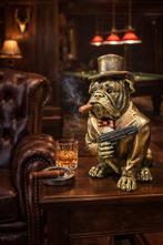 Beeld, Mobster Bulldog - 28.5 cm - Hars - 2026, Antiek en Kunst
