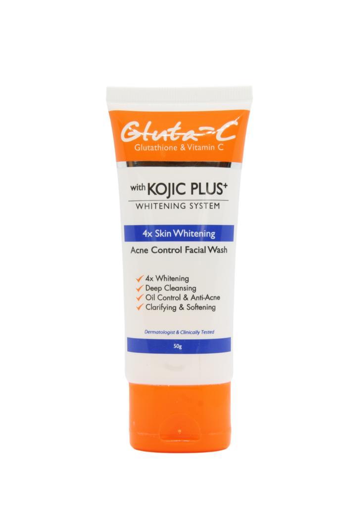Gluta C  face wash 4x skin lightening acne control  50gr, Sieraden, Tassen en Uiterlijk, Beautycases, Ophalen of Verzenden
