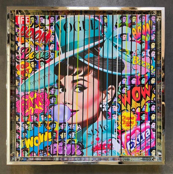 Elmago - Audrey hepburn pop bubble codebarre (large) luxe, Antiek en Kunst, Kunst | Schilderijen | Modern