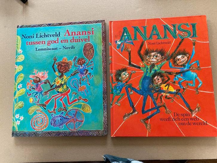 2 Boeken  Anansi volksverhalen/Sprookjes - Caraïben + Afrika, Boeken, Kinderboeken | Jeugd | onder 10 jaar, Sprookjes, Ophalen of Verzenden