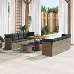 vidaXL Tuin Sofa Set 11 pcs Grijs poly rattan, Verzenden, Nieuw