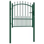 vidaXL Poort met speerpunten 100x100 cm staal groen, Tuin en Terras, Verzenden, Nieuw