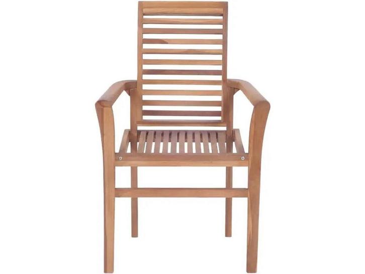 vidaXL - Eetkamerstoelen - stapelbaar - massief teakhout -, Huis en Inrichting, Overige Huis en Inrichting, Nieuw, Verzenden