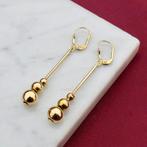 8 Krt. Lange oorbellen met beweegbare bollen (vintage), Sieraden, Tassen en Uiterlijk, Antieke sieraden, Ophalen of Verzenden