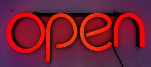 Open neon bord verlichting lamp licht kunststof 3D *rood*, Zakelijke goederen, Horeca | Meubilair en Inrichting, Verzenden