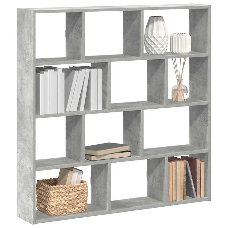 vidaXL Wandschap kubus 12 vakken bewerkt hout betongrijs, Huis en Inrichting, Woonaccessoires | Wandplanken en Boekenplanken, Nieuw