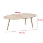 [en.casa] Salontafel Viborg ovaal 109,5x59,5x39,5 cm eiken e, Huis en Inrichting, Tafels | Salontafels, Verzenden, Nieuw