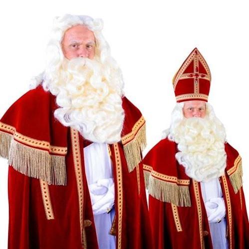 Sinterklaas Baard Met Vaste Snor Madrid Kanekalon, Hobby en Vrije tijd, Feestartikelen, Nieuw, Verzenden