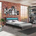 Gestoffeerd bed Paris - 160 x 200 cm - Donkergrijs - LED ver, Huis en Inrichting, Slaapkamer | Bedden, Verzenden, Nieuw