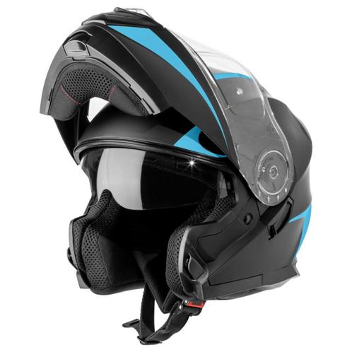 VINZ Busan - Blauw, Motoren, Kleding | Motorhelmen, XS, Systeemhelm, Verzenden