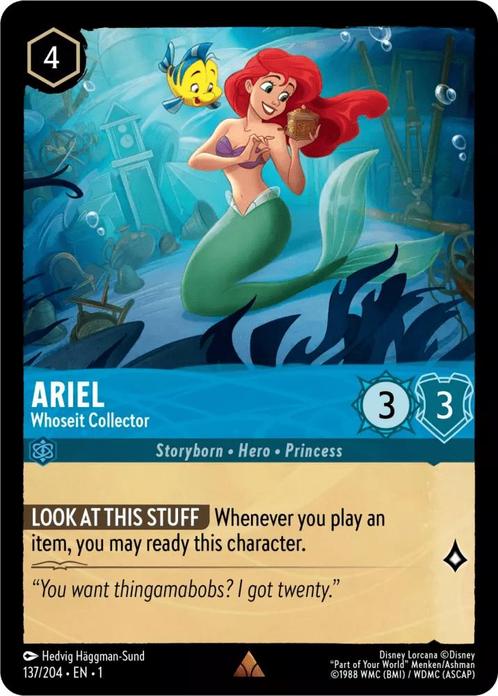 [137/204] - ARIEL - Whoseit Collector ENG NON-FOIL [M/NM], Verzamelen, Disney, Ophalen of Verzenden