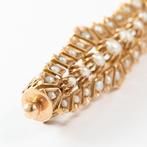 Broche - 14 karaat Geel goud Parel, Sieraden, Tassen en Uiterlijk, Antieke sieraden