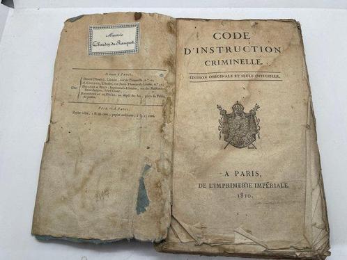 Législation impériale - Code dinstruction criminelle., Antiek en Kunst, Antiek | Boeken en Bijbels