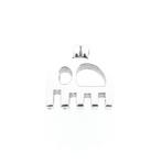 Massief zilveren hanger van een abstracte olifant, Sieraden, Tassen en Uiterlijk, Bedels, Ophalen of Verzenden, Gebruikt, Zilver