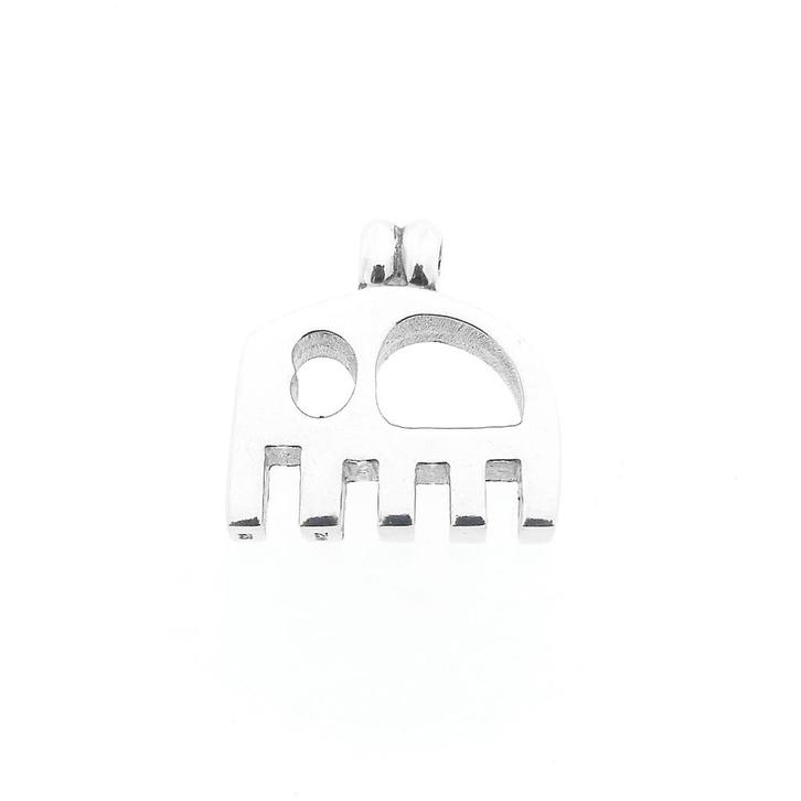 Massief zilveren hanger van een abstracte olifant, Sieraden, Tassen en Uiterlijk, Bedels, Gebruikt, Overige merken, Zilver, Ophalen of Verzenden