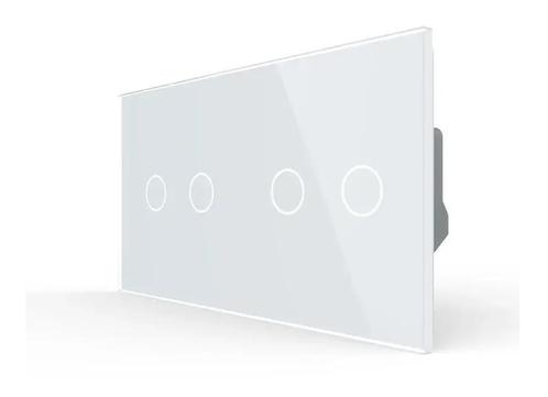 Slimme Lichtschakelaar Livolo 2+2 | Wissel | Wit Glas, Doe-het-zelf en Verbouw, Elektra en Kabels, Nieuw, Ophalen of Verzenden