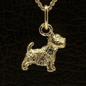 Gouden West highland white Terrier huishond ketting hange..., Sieraden, Tassen en Uiterlijk, Kettinghangers, Verzenden