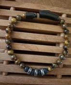 Kralen armband met tijgeroog en zwarte lava - hand gemaakt, Verzenden, Nieuw