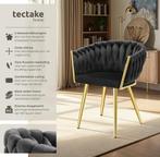 Eetkamerstoelen - Set van 2 - Met armleuning - Zwart / Goud, Verzenden, Zo goed als nieuw