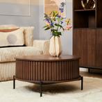 Salontafel Madison Walnoot | 80 cm | Rond, Huis en Inrichting, Tafels | Salontafels, Ophalen of Verzenden, Nieuw