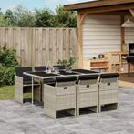 vidaXL 7-delige Tuinset met kussens poly rattan grijs, 6 zitplaatsen, Nieuw, Tuinset, Verzenden
