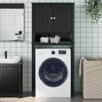vidaXL Wasmachinekast BERG 76x27x164,5 cm massief hout zwart, Huis en Inrichting, Verzenden, Nieuw, 150 tot 200 cm