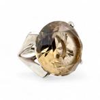 Zonder minimumprijs - Ring Zilver - Gecertificeerde smoky, Nieuw