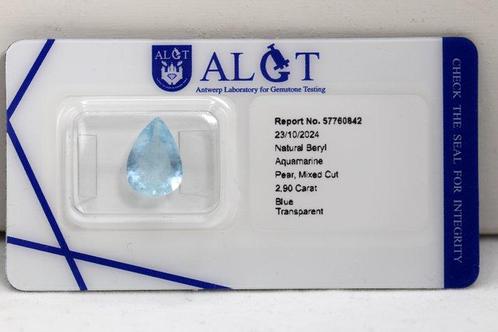Aquamarijn - 2.90 ct - Antwerp Laboratory for Gemstone, Sieraden, Tassen en Uiterlijk, Edelstenen