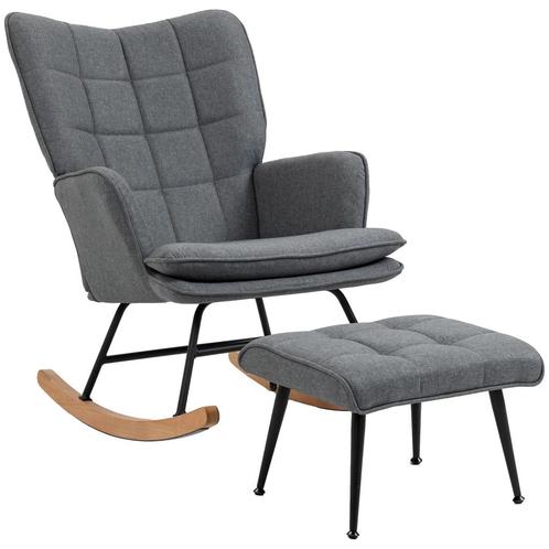 TRUUSK Schommelstoel tot 130 kg - Met Kruk - Armstoel - Voed, Huis en Inrichting, Fauteuils, Nieuw, Verzenden