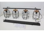 Brilliant Gwen - Hanglamp - E27 max 4x40W - Zwart/Hout, Verzenden, Zo goed als nieuw