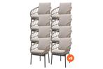 VDG Set van 8 - Julia dining tuinstoel - Antraciet, Tuin en Terras, Tuinsets en Loungesets, Verzenden, Nieuw, Overige materialen