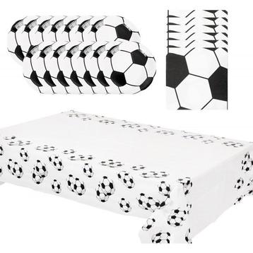 33-delige voetbal set met tafelkleed, bordjes en servetten beschikbaar voor biedingen