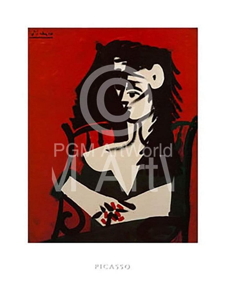 Kunstdruk Pablo Picasso - Jacqueline a Mantil 40x50cm, Huis en Inrichting, Woonaccessoires | Schilderijen, Tekeningen en Foto's