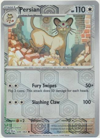 Persian 049/064 reverse holo Shrouded fable, Hobby en Vrije tijd, Verzamelkaartspellen | Pokémon, Losse kaart, Nieuw, Foil, Ophalen of Verzenden
