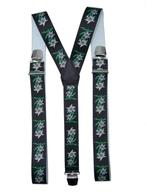 Groene Bretels met Edelweiss bloemen en extra sterke clips, Kleding | Heren, Verzenden, Nieuw