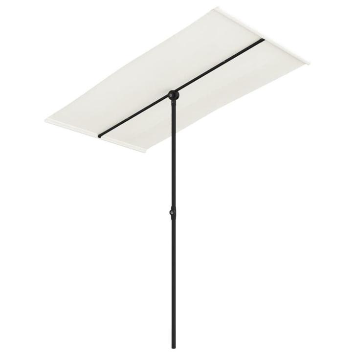 Zandwit Parasol - OP = OP - Tuinaccessoire met Korting!, Tuin en Terras, Parasols, 1 tot 2 meter, Verstelbaar, Nieuw, Stokparasol