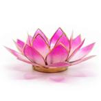 Lotus Sfeerlicht 2-Kleurig Wit / Roze Goudrand, Huis en Inrichting, Woonaccessoires | Kandelaars en Kaarsen, Nieuw, Verzenden