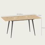 TRUUSK Uitschuifbare Eettafel 120/160 x 75 cm - Voor 6-8 Per, Huis en Inrichting, Tafels | Eettafels, Verzenden, Nieuw