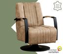 Leren draaifauteuil Galaxy - Kenia Taupe (taupe/bruin) -, Nieuw, Ophalen of Verzenden, 50 tot 75 cm, Industrieel, Modern