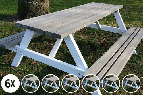 Rockwood® 6x  Picknicktafel Bi Color 1.80m, Tuin en Terras, Picknicktafels, Nieuw, Hout, Rechthoekig, Ophalen of Verzenden